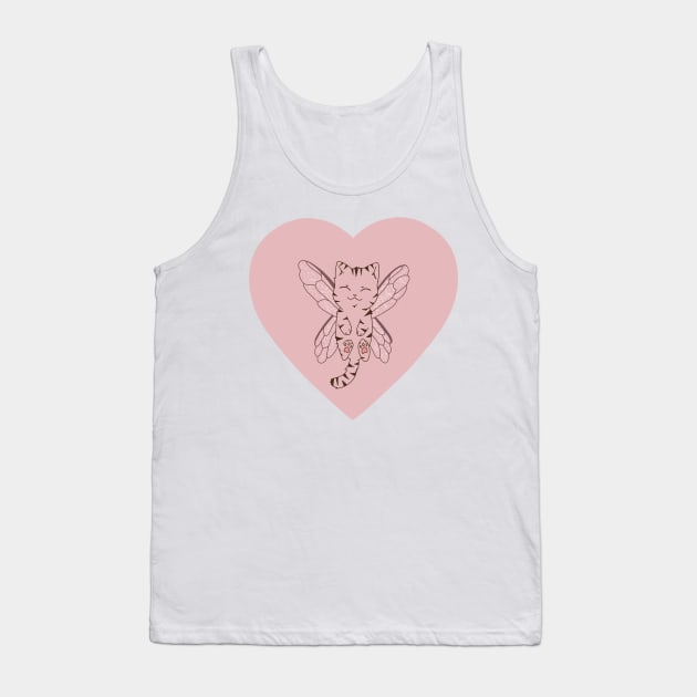 fairy cat cute heart aesthetic Tank Top by maoudraw